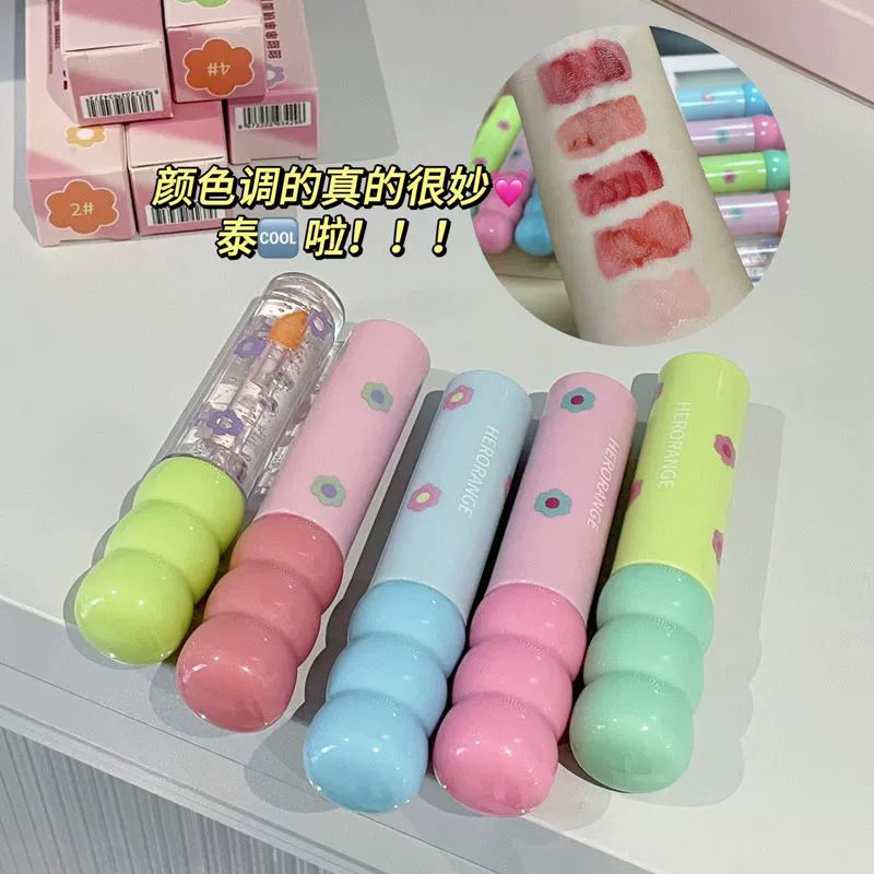 新色~多巴胺糖葫芦口红唇釉水光滋润唇彩嘟嘟镜面唇蜜韩系colorg套装