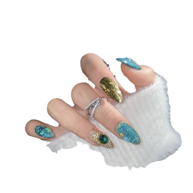 (reusable nail)Exotic style, pure handmade wearing armor, cat eye finished nail art, detachable handmade nail art, fake nail product