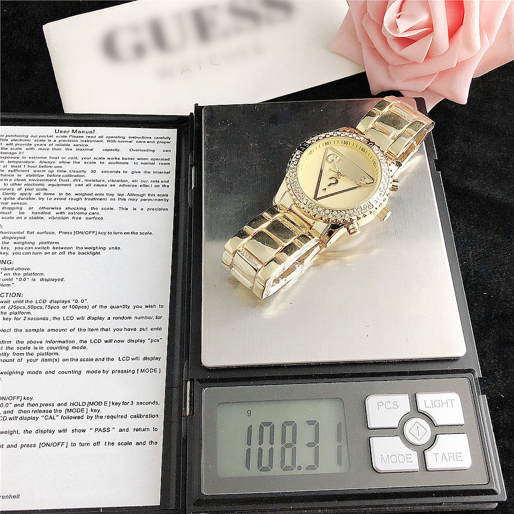 Fashion women's watchSimple Fashion in Europe and America Women's Watch Cross-Border Hot Rhinestone Steel Belt Quartz Women's Watch
