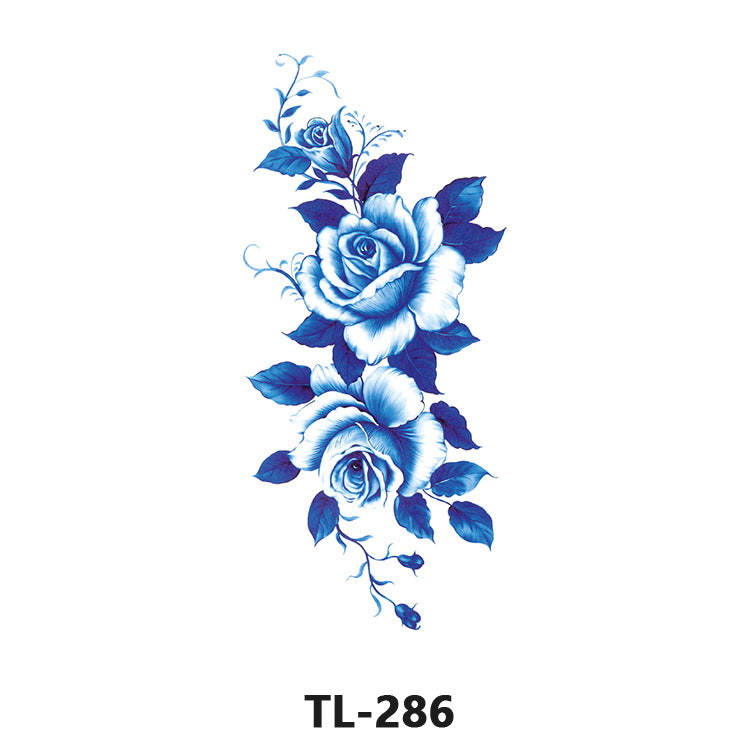 Free shipping Tattoo Factory Wholesale Tattoo Sticker Waterproof Women's Long-Lasting Rose Fresh Flowers Internet Celebrity Big Flower Colorful Plant Tattoo