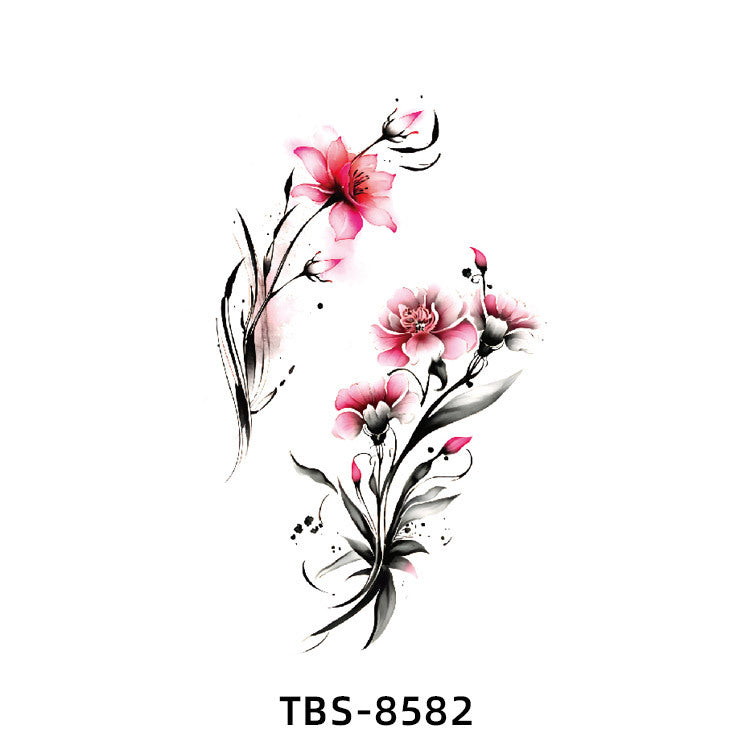 Free shipping Tattoo In Stock Wholesale Small Full Arm Tattoo Sticker Waterproof Sweatproof Animal Color Half Sleeve Arm Flower Tattoo Sticker Paper Tattoo