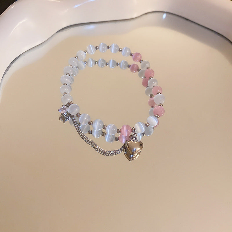 珠宝首饰新中式猫眼石手工串珠手链甜美小清新手串小众高级感百搭手饰批发