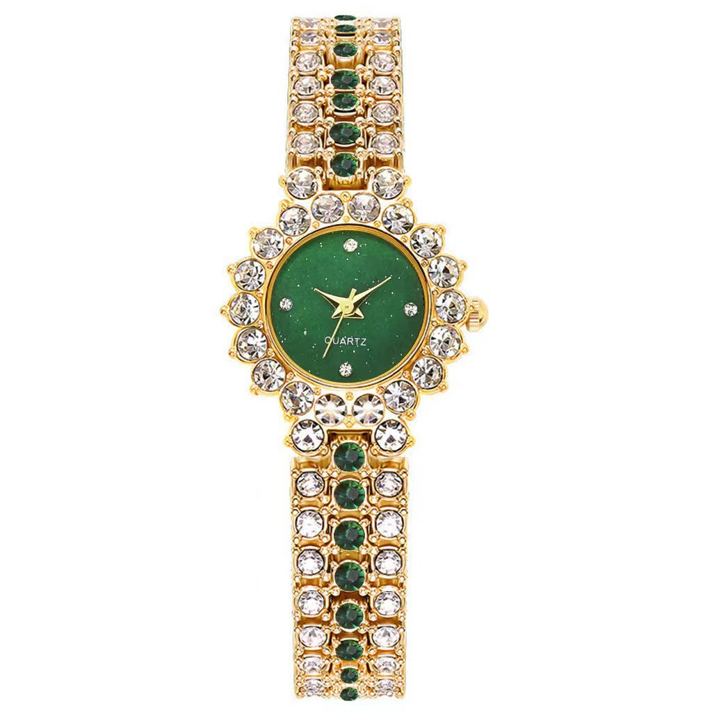 Fashion women's watchStarry round Cross-Border E-Commerce Gem Series Small Green Watch Women's Watch Bracelet Watch Starry Sky Plate Trending on TikTok Pack