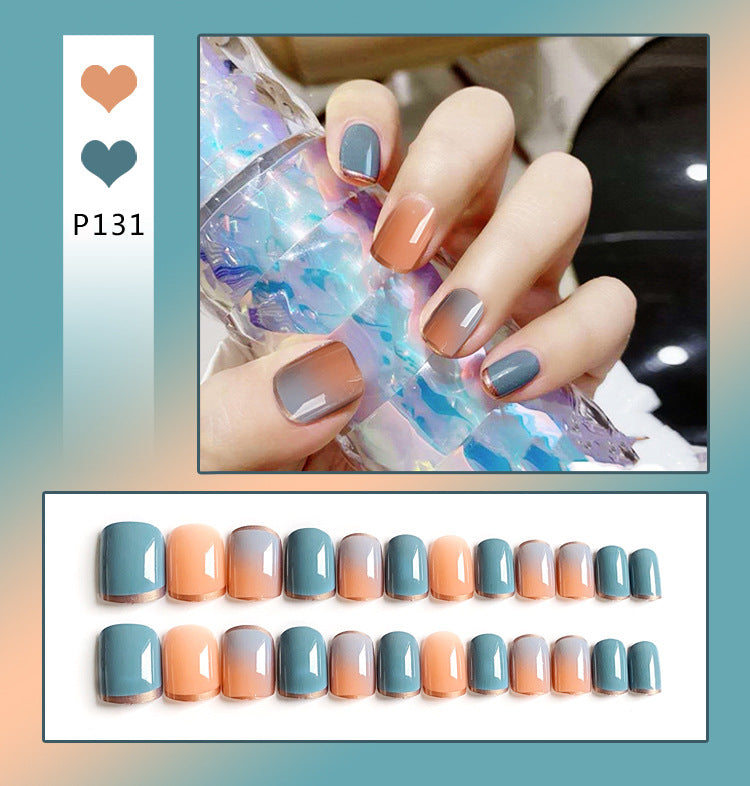 Fashion  nail Internet Celebrity Fake Nail Patch Wear Armor Finished Product Nail Tip Nail Stickers Removable Nail Patch Stall Supply Manufacturer