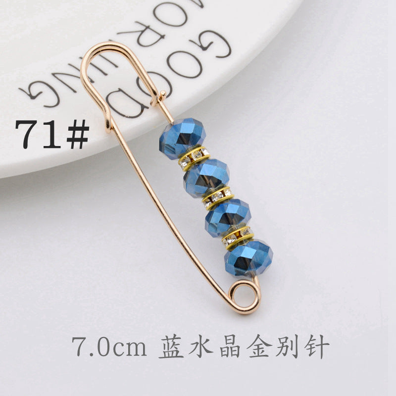 配饰胸针防走光珍珠胸针 女一字高档胸花别针蝴蝶插针丝巾扣 裙口收腰神器