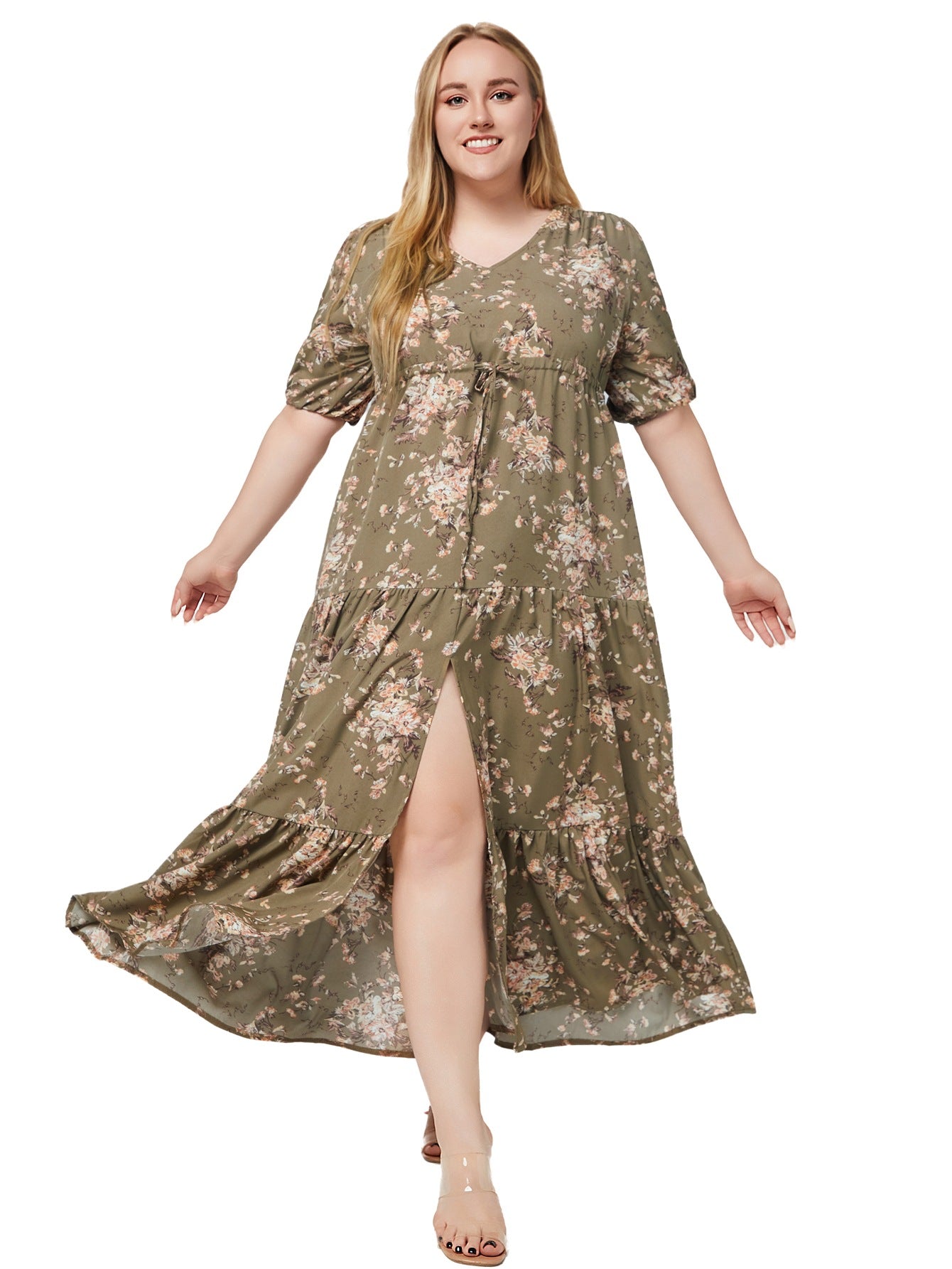 Fashion women's wear 2024 plus Size Women's Clothing Summer New Bohemian Print Loose Dress Sq0217
