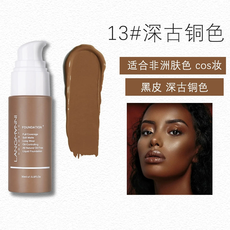 网红同款黄黑皮粉底液小麦色美黑遮暇调和液欧美妆深色BB霜拉丁舞