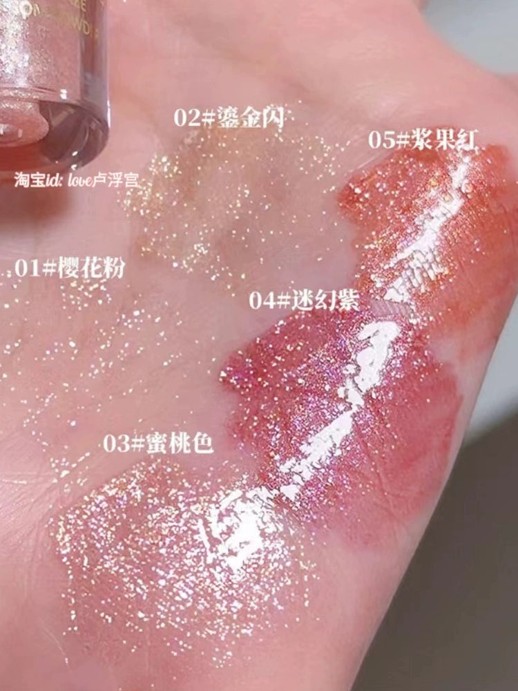 爆闪口红唇釉 持久不掉色 珠光唇蜜保湿滋润细闪女