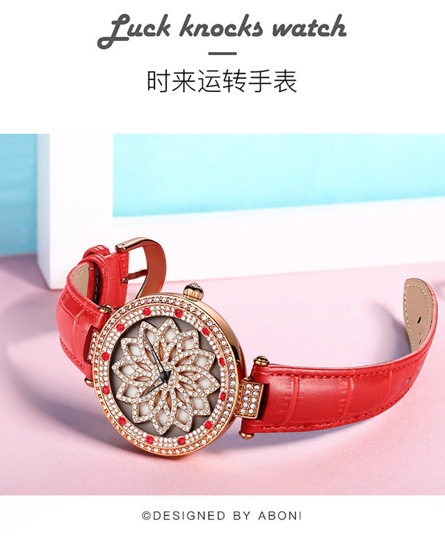 Fashion women's watchYabani Popular Good Luck Comes Women's Quartz Watch Fashion Diamond Waterproof Watch Cross-Border Hot Women's Watch Wholesale