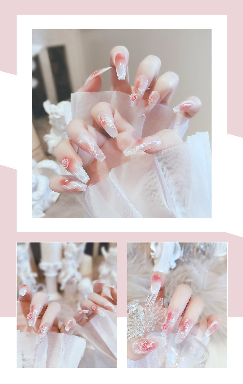 Fashion  nail Internet Celebrity Wearing Nail Art Rendering Fake Nail Patch Detachable Wearing Nail Wholesale 24 Pieces Nail Stickers X73