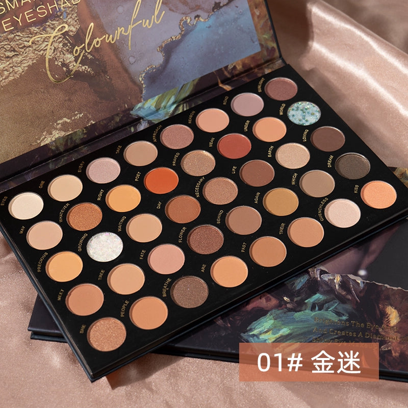 新款40色眼影盘彩妆盘全套化妆师专用大地色一盘多用艺考小众品牌