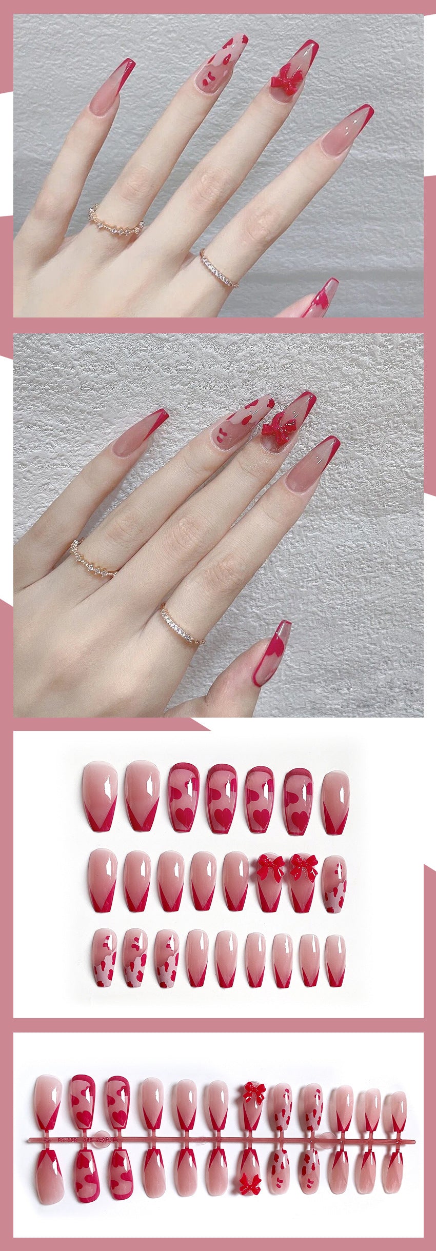 Fashion  nail Wearing Nail Nail Stickers Nail Patch Fake Nails Detachable Bow Nail Nail Sticker X22