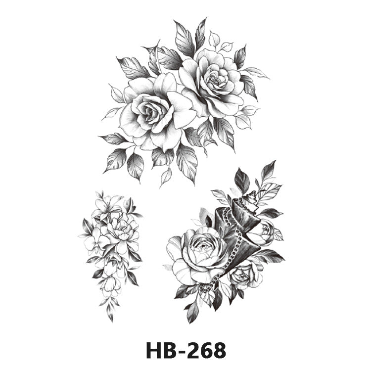 Free shipping Tattoo European and American Flower Personalized Wholesale Tattoo Sticker Waterproof and Durable Artificial Flower Arm Tattoo Temporary Chest Waist Sticker Tattoo