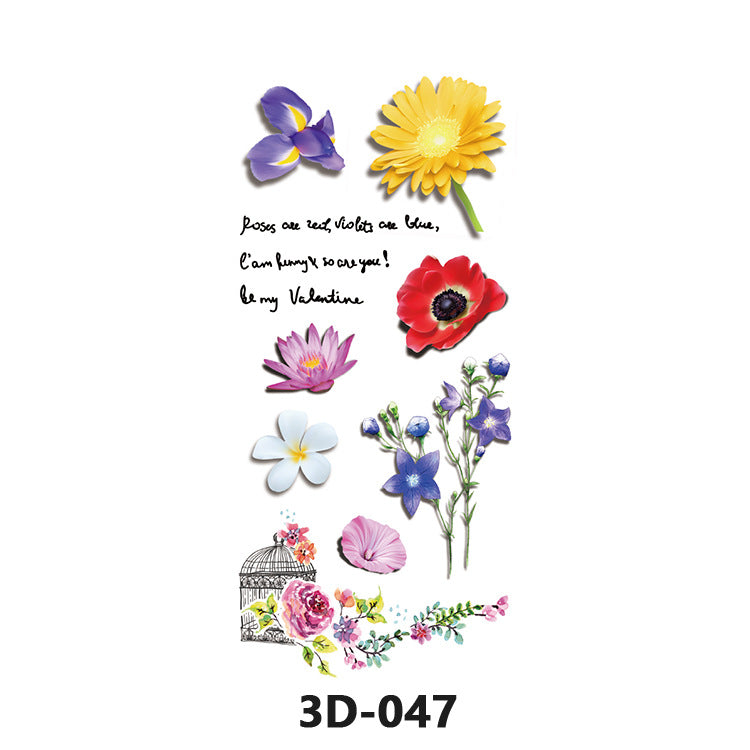 Free shipping Tattoo Wholesale Products in Stock New 3D Tattoo Sticker Temporary Waterproof Tattoo Sticker Stereo Color Printing Tattoo Butterfly Decal Tattoo Sticker
