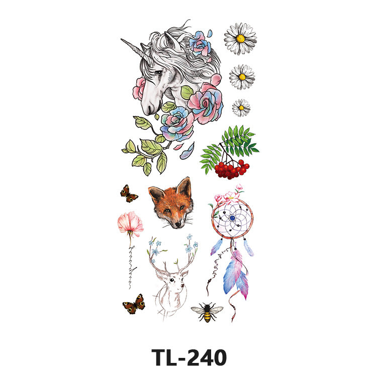Free shipping Tattoo Factory Wholesale Fresh Tattoo Sticker Men's and Women's Flower Tattoo Stickers in Stock Direct Selling to Map Colorful Flowers