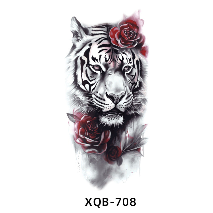 Free shipping Tattoo New Small Full Arm Animal Tiger Half Sleeve Tattoo Sticker Waterproof Sweatproof Men's and Women's Flower Arm Tattoo Sticker Paper Factory Wholesale