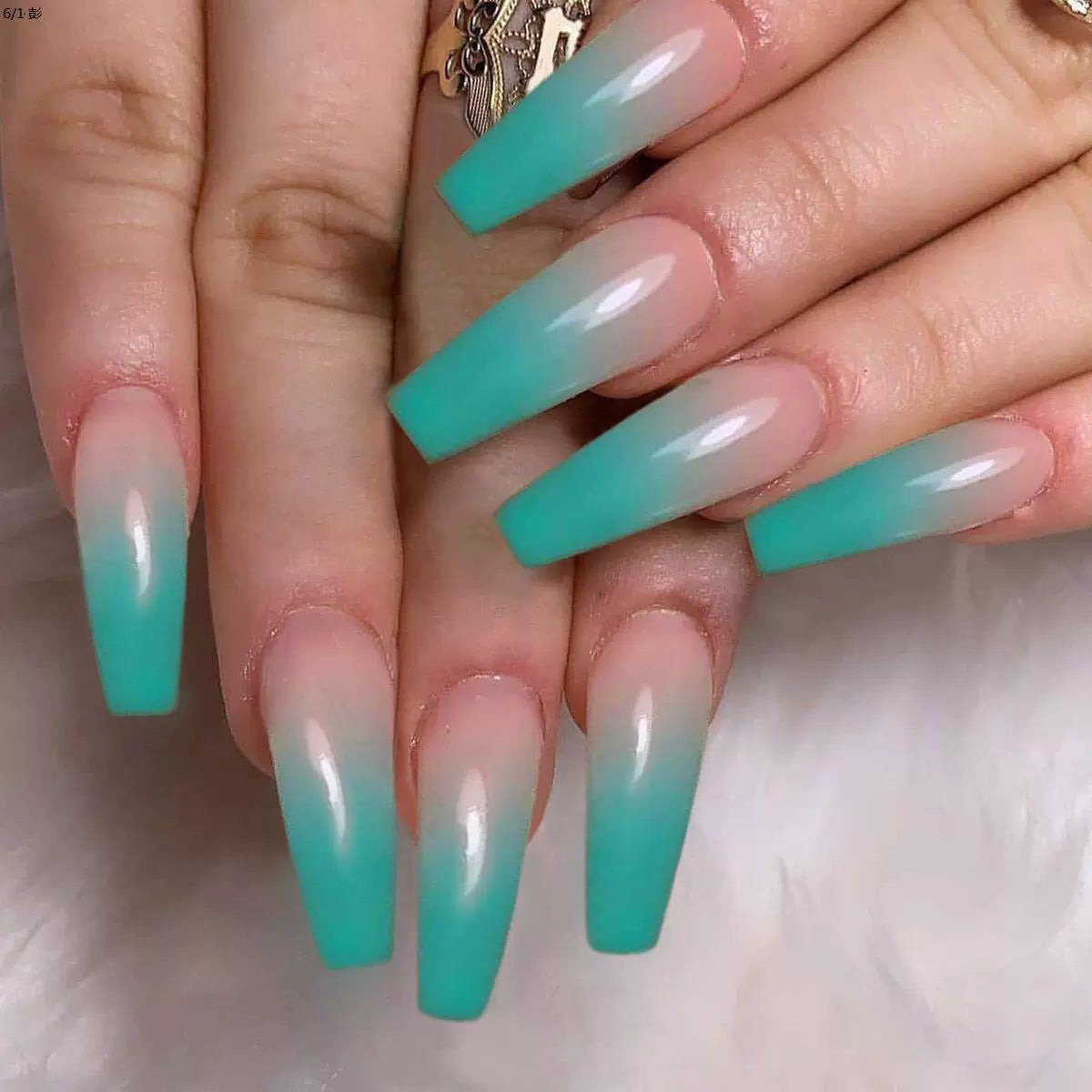 (Hand made nail) European and American style ballet long style nail patch fake nail product nail patch detachable and reusable for wearing nails