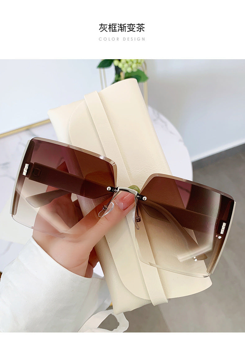 Women's fashion glasses 新款亮片抖音款女太阳镜潮小红书眼镜抄螺丝跨境旅游休闲墨镜