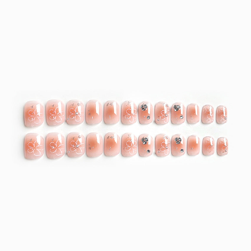 Fashion  nail New Flower Rhinestone Wear Armor Nail Stickers Nail Sticker Nail Patch Finished Blush Nail Shaped Piece A20