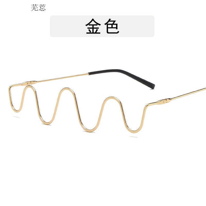 Women's fashion glasses 2024 新款跨境镶钻女士装饰眼镜欧美金属半框街拍S形个性眼镜架