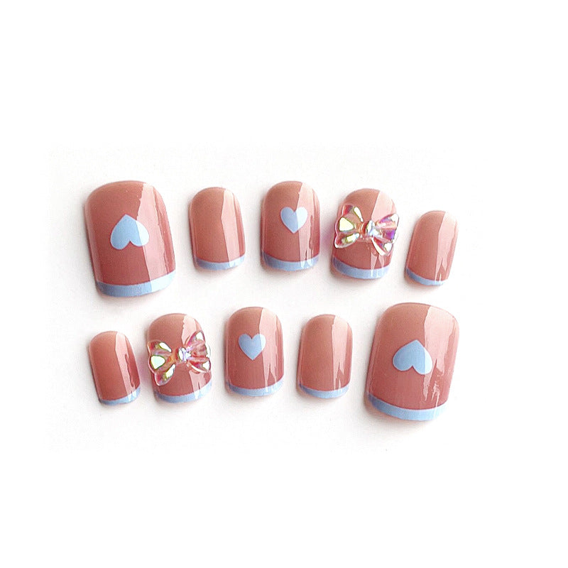 Fashion  nail Wear Armor Nail Stickers Nail Patch Fake Nails Detachable Bow Nail Tip Nail Sticker X8