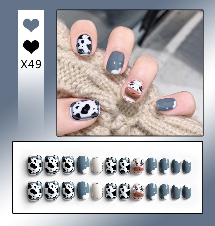 Fashion  nail Handmade Wear Nail Wholesale Internet Hot Diamond in the Debris Butterfly Glitter Nail Tips Finished Product Nail Patch Jelly Glue