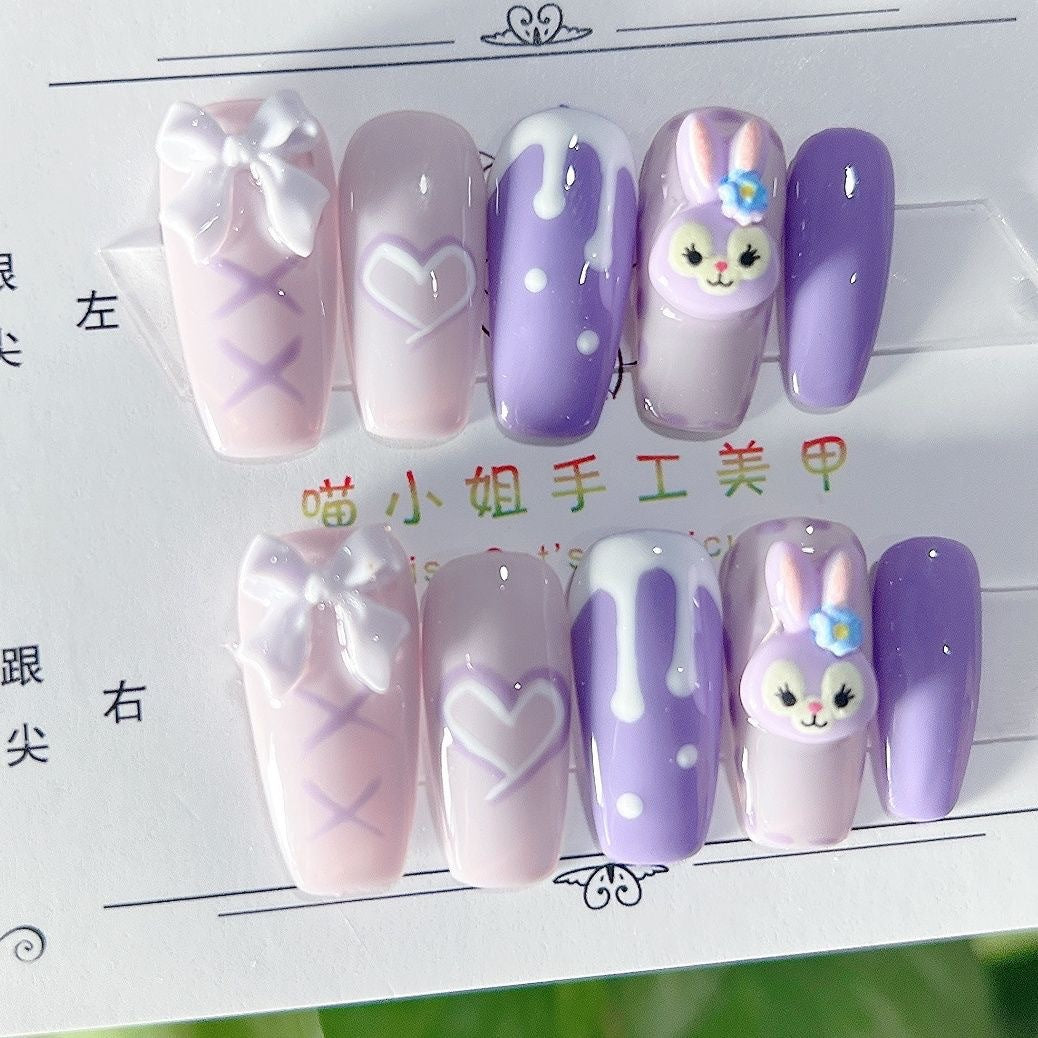 Miss Meow Handmade Manicure Ins Style Kaxing Delu Detachable Finished Patch