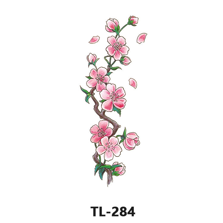 Free shipping Tattoo Factory Wholesale Tattoo Sticker Waterproof Women's Long-Lasting Rose Fresh Flowers Internet Celebrity Big Flower Colorful Plant Tattoo