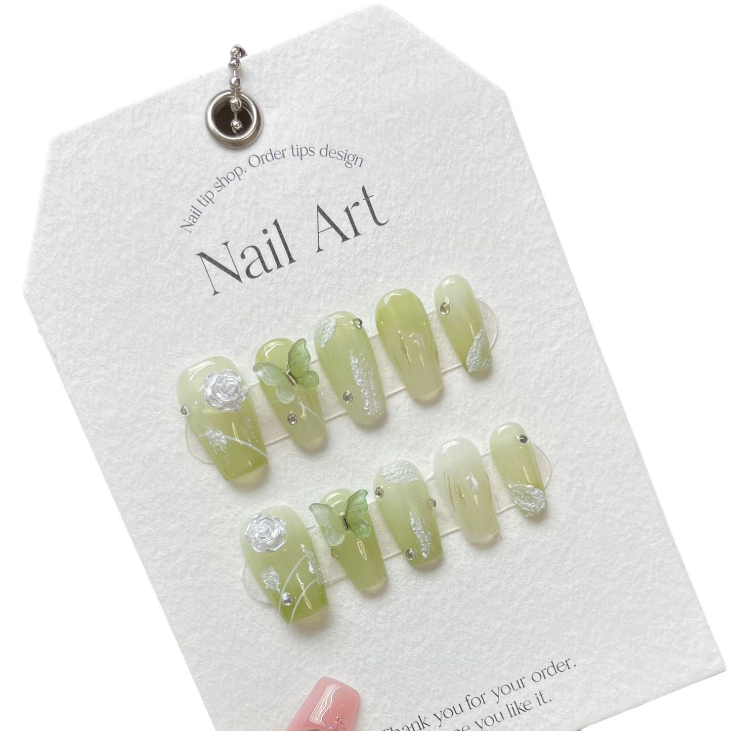 (Hand-made) Wizard of Oz Green Smut Wear Nail White Premium Niche ins Wind (reusable)