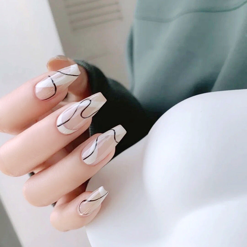 Fashion  nail Nail Stickers One Second Wearable Nail Sticker Wear Armor Nail Stickers Pure Desire Gradient Simple New Elegant