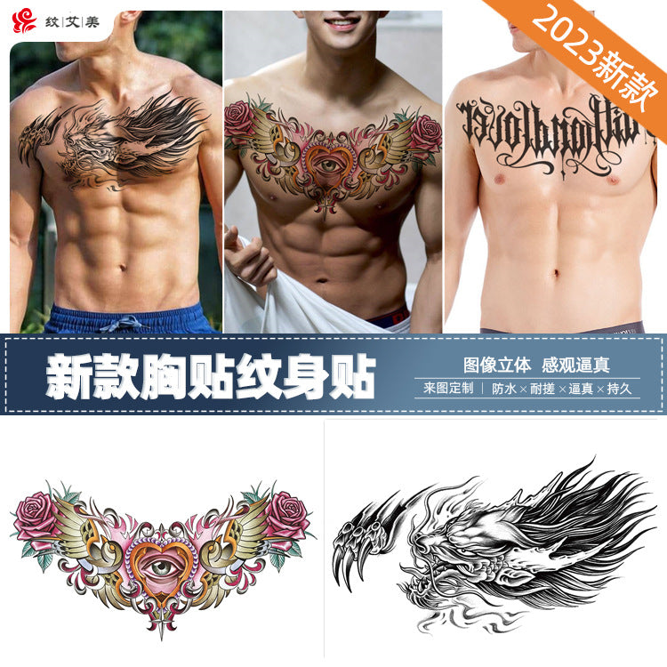 Free shipping Tattoo 2023 New Factory Wholesale Chest Paste Tattoo Sticker Back Tattoo Wings Big Picture Sticker Tattoo Sticker Back Sticker