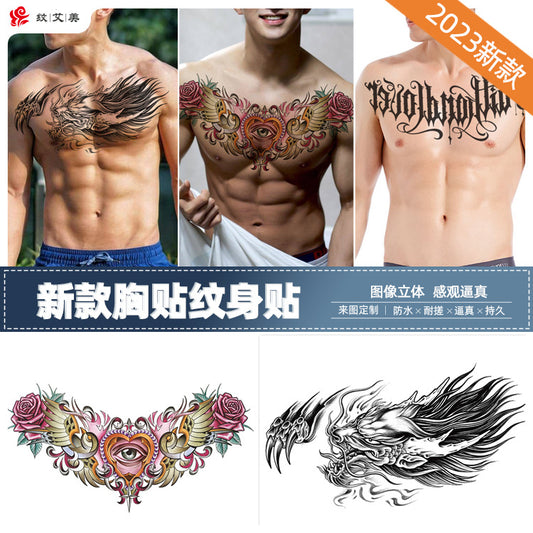 Free shipping Tattoo 2023 New Factory Wholesale Chest Paste Tattoo Sticker Back Tattoo Wings Big Picture Sticker Tattoo Sticker Back Sticker