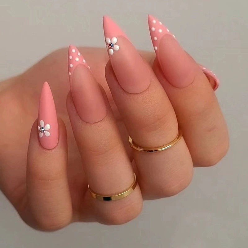 (Hand-made nail) super long hot girl wears nail chips, glitter nail patches, fake nail stickers, and finished products, sexy and exaggerated, European and American style wearables