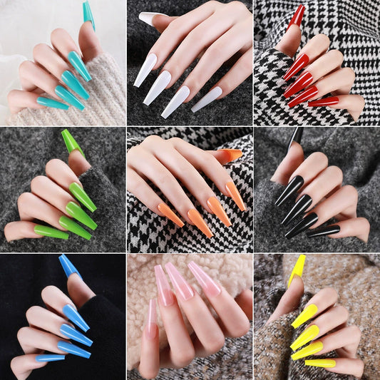 (Hand made nail) Nail patches for wearing ins long ballet nails, European and American nail patches, detachable 24 pieces for wearing finished nail patches