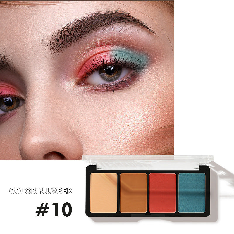 China Factory Direct supply Pudaier four-color Eyeshadow Earth Pearl Matte Gloss Eyeshadow tray (already matched color)