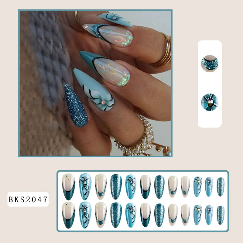(Hand made nail) Nail pieces, wearing nail pieces, long cross-border nail products, fake nails, European and American wearing nail nails