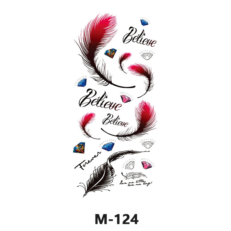 Free shipping Tattoo Sticker Tattoo Tattoo Sticker Simulation English Tattoo Sticker Paper Flower Colorized Butterfly Water Transfer Sticker Sweatproof and Waterproof Wholesale