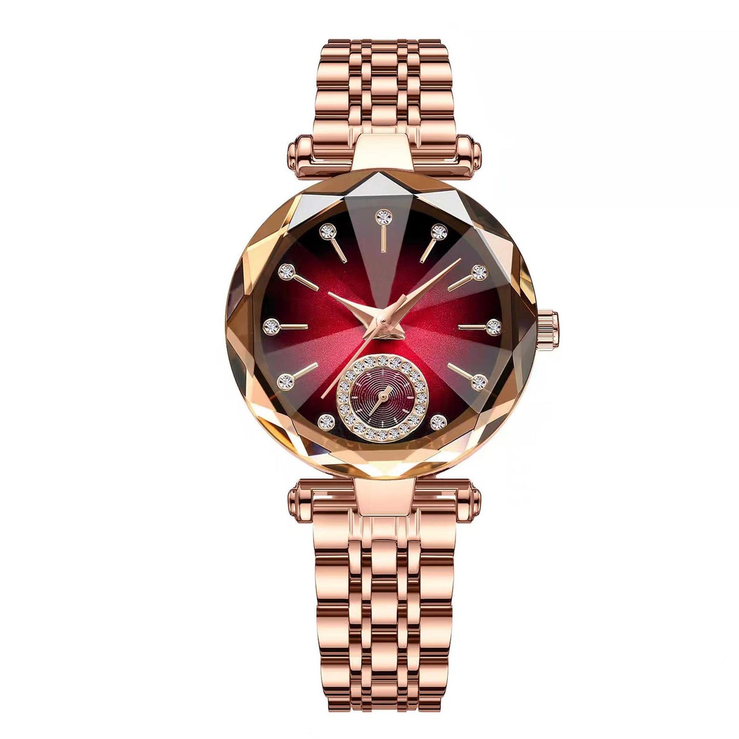 Fashion women's watchTiktok Gift Popular Small Green Watch Belt Fashion Waterproof Women's Light Luxury Quartz Watch Simple Steel Belt Women's Watch