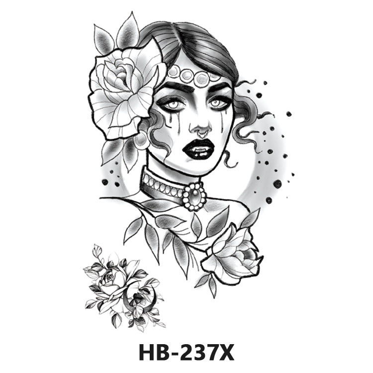 Free shipping Tattoo European and American Flower Personalized Wholesale Tattoo Sticker Waterproof and Durable Artificial Flower Arm Tattoo Temporary Chest Waist Sticker Tattoo