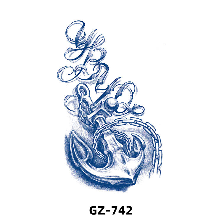 Free shipping Tattoo Cross-Border Herbal Semi-Permanent Tattoo Sticker Men's and Women's Waterproof Sweat-Proof Juice Half Sleeve Real-Proof Tattoo Letter Sticker Tattoo
