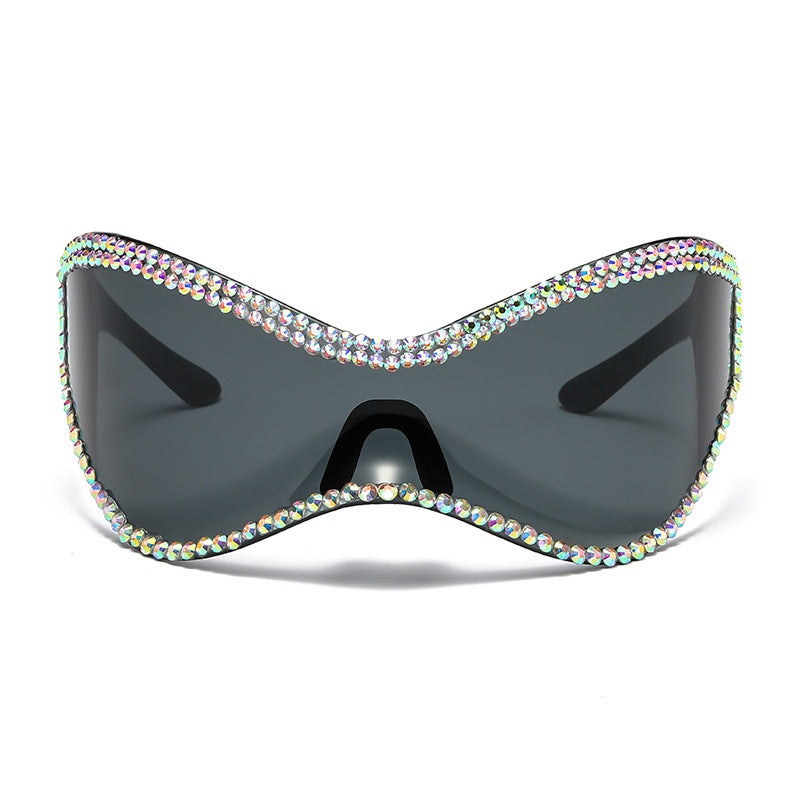 Women's fashion glasses 新款亮片抖音款女太阳镜潮小红书眼镜抄螺丝跨境旅游休闲墨镜