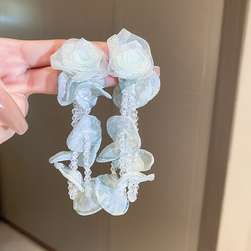 银针花朵珍珠流苏耳环时尚个性设计感耳钉小众优雅高级感耳饰批发