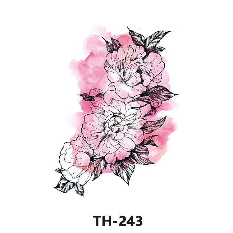 Free shipping Tattoo Factory Sticker Tattoo Tattoo Sticker Simulation Tattoo Sticker Paper Flower Color Water Transfer Stickers Sweatproof and Waterproof Direct Wholesale