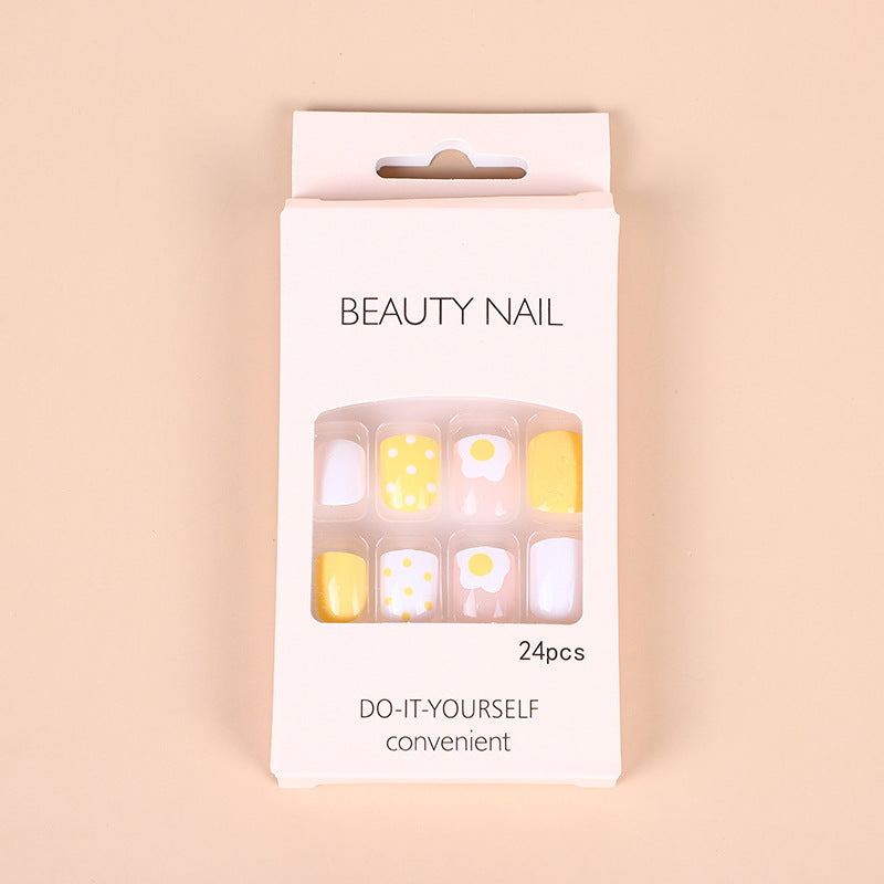 奶咖豹纹穿戴甲美甲贴片可拆卸指甲贴片假指甲穿戴美甲成品甲片