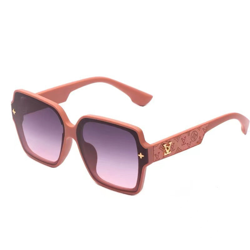 2023 New Fashion Square Frame Sunglasses Women's Small Fragrance Light Luxury Sunglasses Anti-UV Large Frame Versatile Glasses