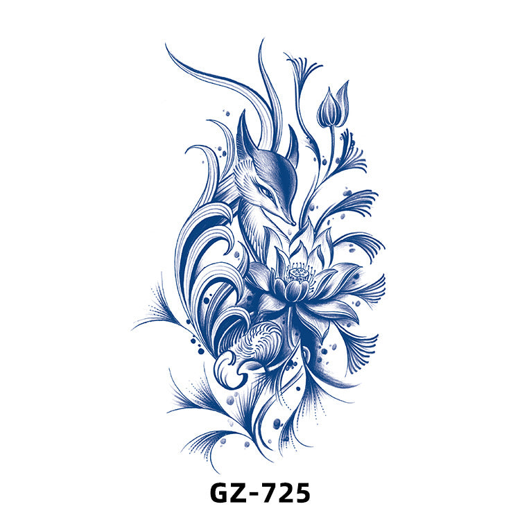 Free shipping Tattoo Cross-Border Herbal Semi-Permanent Tattoo Sticker Men's and Women's Waterproof Sweat-Proof Juice Half Sleeve Real-Proof Tattoo Letter Sticker Tattoo
