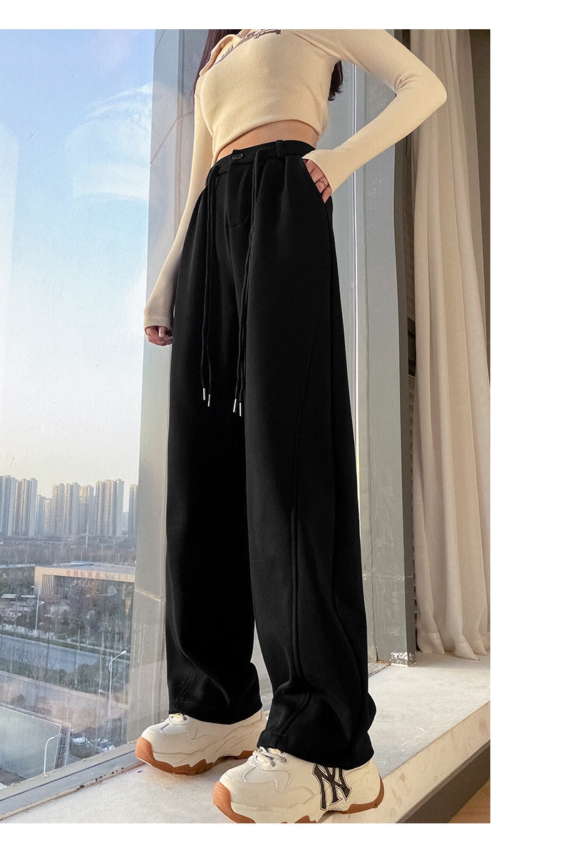 Fashion women's wear New American Style Narrow Banana Pants Women's High Waist Drooping Sports Trousers 2023 Spring and Autumn Straight Casual Pants Wide Leg Pants