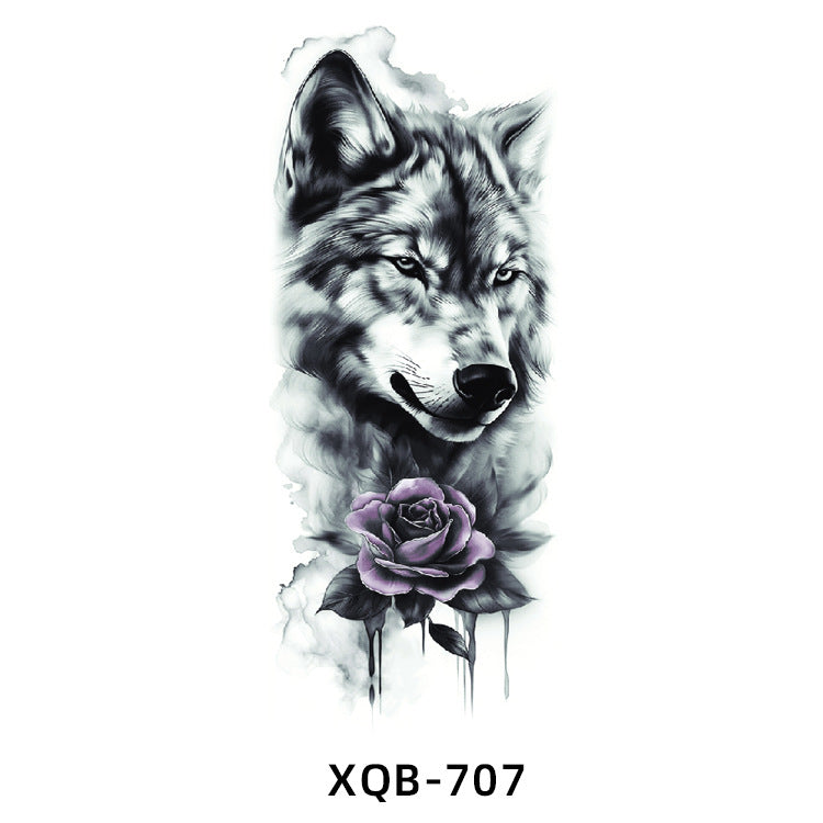 Free shipping Tattoo New Small Full Arm Animal Tiger Half Sleeve Tattoo Sticker Waterproof Sweatproof Men's and Women's Flower Arm Tattoo Sticker Paper Factory Wholesale