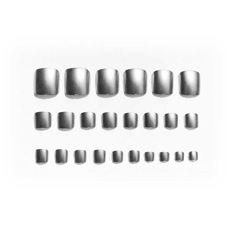 Fashion  nail European and American Nail Patch Metal Light Fake Nail Tip Wear Nail Stickers Finished Product Nail Tip Stickers 24 Pieces Factory Direct Sales N8