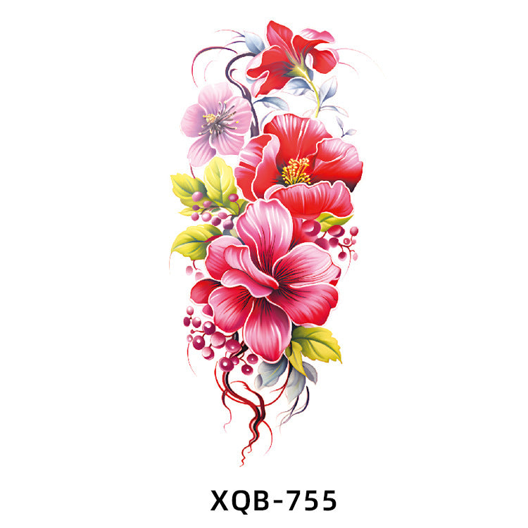 Free shipping Tattoo In Stock Wholesale Small Full Arm Tattoo Sticker Waterproof Sweatproof Tiger Animal Flower Men and Women Black and White, Colored Tattoo Sticker Paper